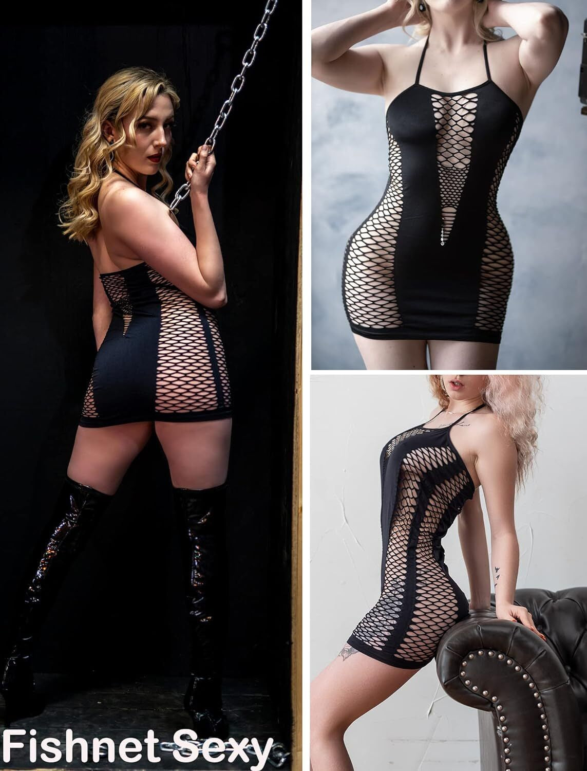 Sexy Lingerie Fishnet Body Stockings Dress Underwear Babydoll Sleepwear Bodysuit